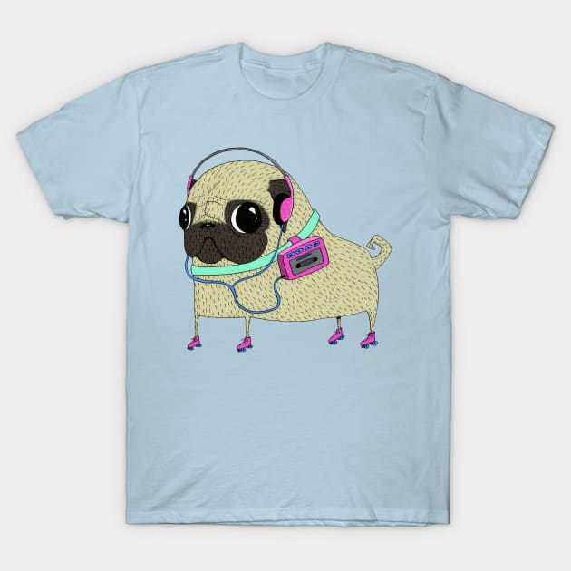 Roller pug T-Shirt by agrapedesign